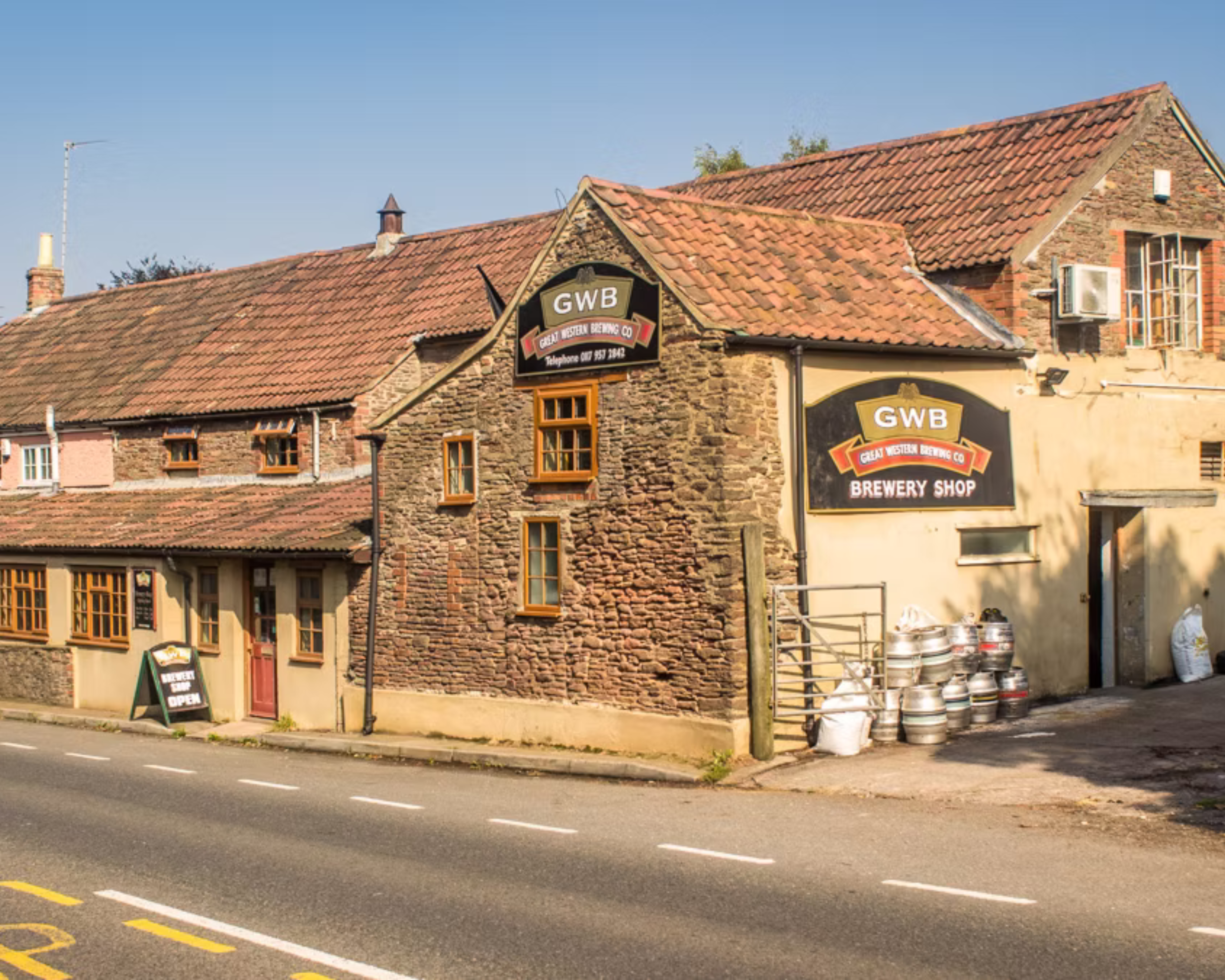 A photo showing the Great Western Brewing Co building from outside